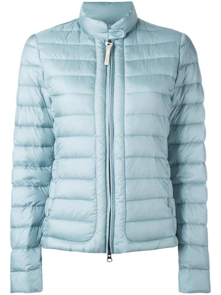 Woolrich Banded Collar Zipped Jacket, Women's, Size: Medium, Blue, Polyamide/feather Down