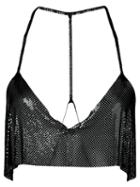 Fannie Schiavoni Cropped Chainmail Top - Black