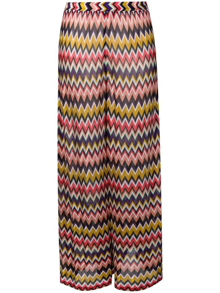 Missoni Mare Zig Zag Knitted Palazzo Pants - Pink