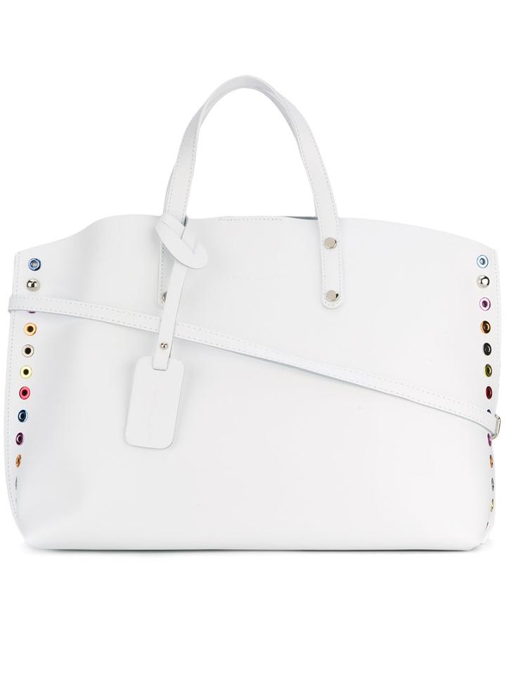 Marc Ellis - Mirror Tote - Women - Leather/metal (other) - One Size, White, Leather/metal (other)