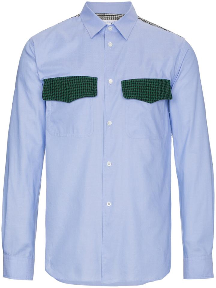 Comme Des Garçons Shirt Boys Shirt With Check Pockets - Blue
