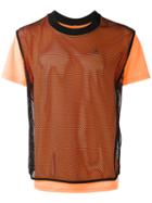Adidas By Kolor Layered Fishnet T-shirt, Men's, Size: Large, Black, Polyester