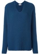 Moncler Loose Fit Knitted Sweater, Women's, Size: Small, Blue, Wool/cashmere