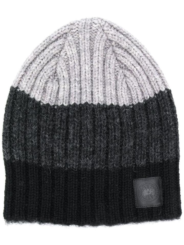 Canada Goose Striped Beanie - Black