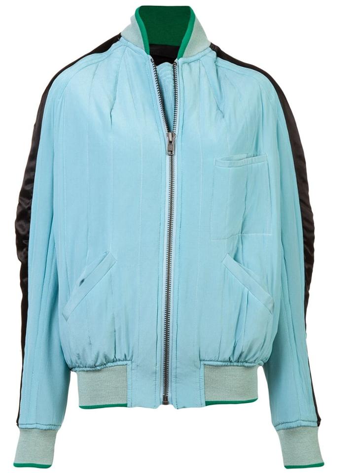 Haider Ackermann Silk Side Stripe Bomber Jacket - Blue