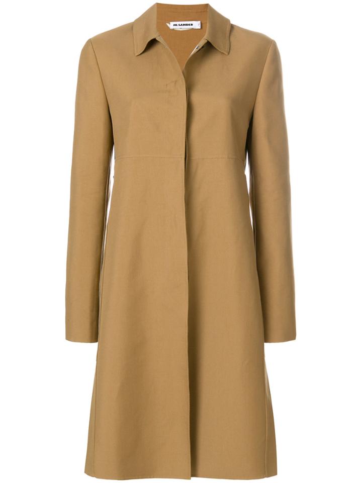 Jil Sander Classic Single-breasted Coat - Brown