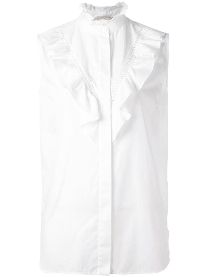 Stella Mccartney Ruffle Detail Sleeveless Shirt - White