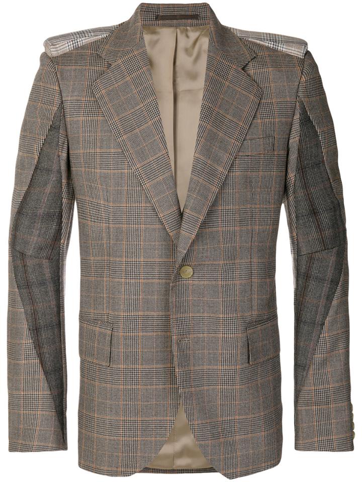 Walter Van Beirendonck Checked Slim Blazer - Brown