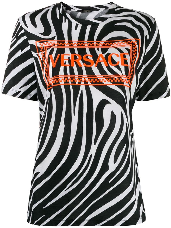 Versace Zebra Print T-shirt - Black