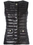 Herno Collarless Gilet, Women's, Size: 44, Black, Polyamide/cotton/feather Down