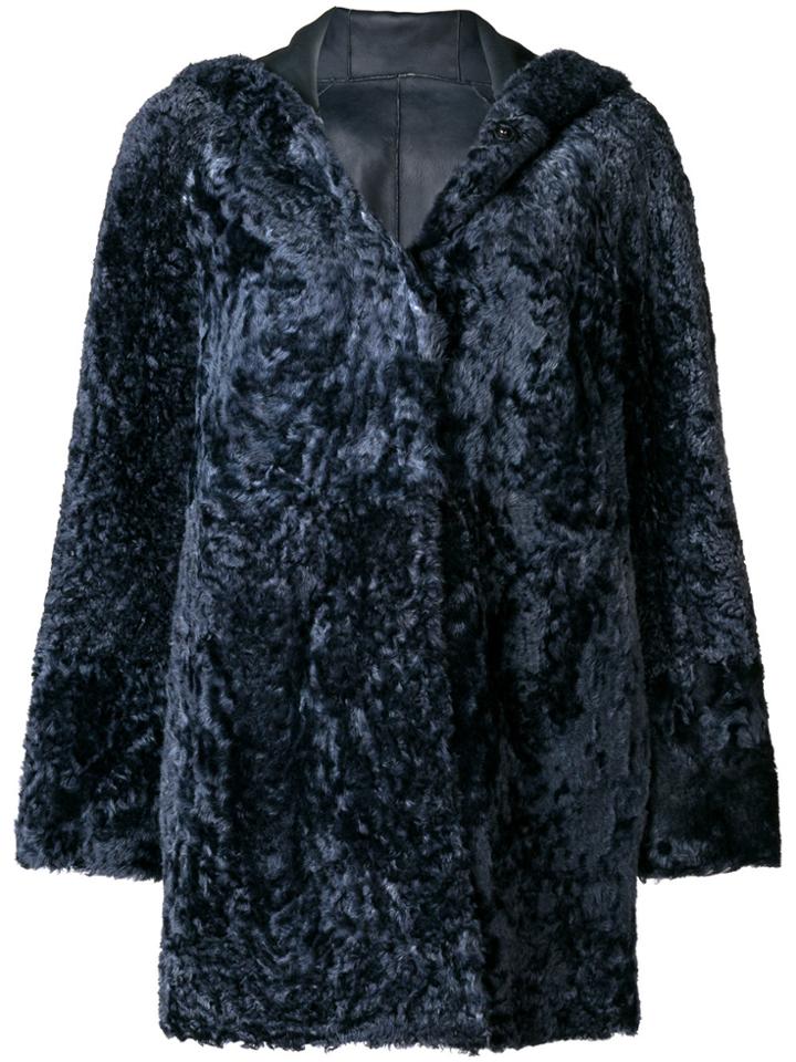 Drome Reversible Hooded Coat - Blue