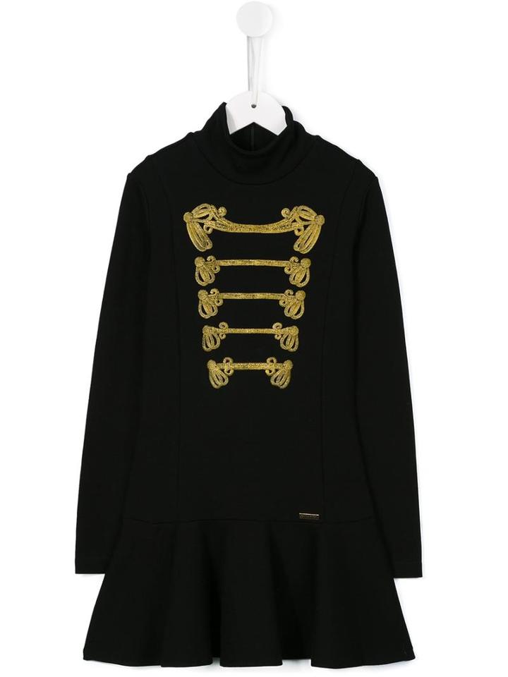 Dsquared2 Kids Embroidered Band Dress, Girl's, Size: 8 Yrs, Black