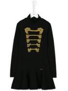 Dsquared2 Kids Embroidered Band Dress, Girl's, Size: 8 Yrs, Black
