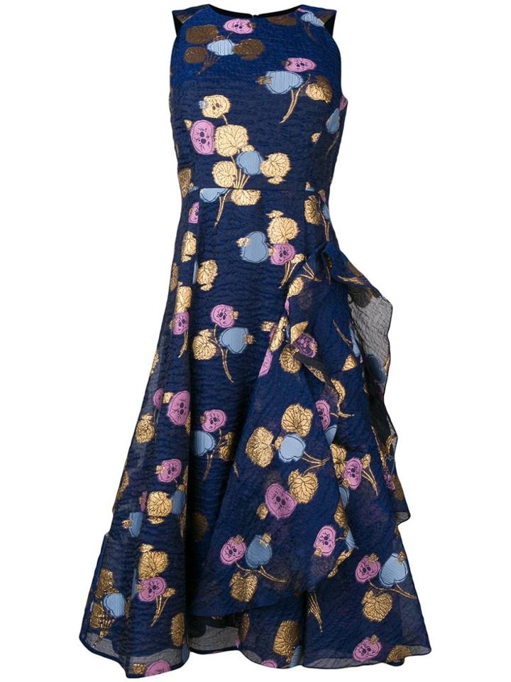 Peter Pilotto Leaf Jacquard Dress - Blue