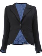 Geoffrey B. Small Fitted Cropped Blazer - Blue