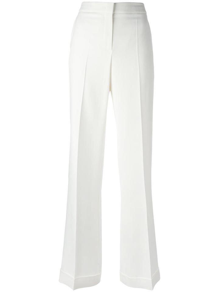 Alberta Ferretti Wide Leg Trousers, Size: 40, White, Acetate/rayon/other Fibers
