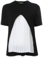 Taro Horiuchi Pleated Front T-shirt, Women's, Black, Acrylic/wool/nylon