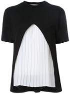 Taro Horiuchi Pleated Front T-shirt, Women's, Black, Acrylic/wool/nylon