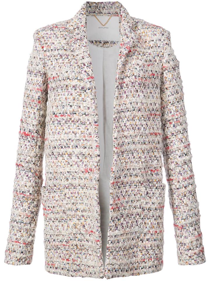 Adam Lippes Tweed Long Line Blazer - Nude & Neutrals