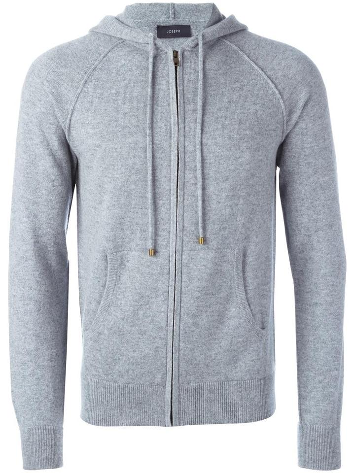 Joseph Zip Up Hoodie, Men's, Size: Medium, Grey, Cashmere