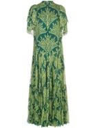 Carolina Herrera Floral Print Silk Dress - Green