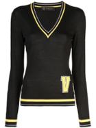 Versace Letter Patch Sweater - Black