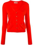 Tory Burch V-neck Cardigan, Women's, Size: Medium, Red, Merino