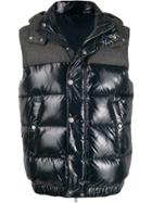 Eleventy Quilted Hooded Gilet - Blue