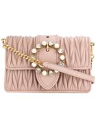 Miu Miu Embellished Quilted Mini Bag - Pink & Purple
