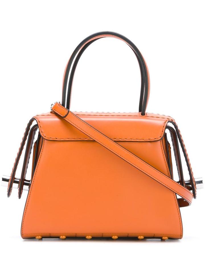 Tod's Double Strap Mini Tote, Women's, Yellow/orange