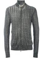 John Varvatos Foil-laminated Finish Sweater, Men's, Size: Large, Grey, Linen/flax/viscose