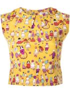 Chanel Pre-owned Printed Cropped Top - Yellow