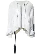 Unravel Project Zip Cropped Hoodie - Black