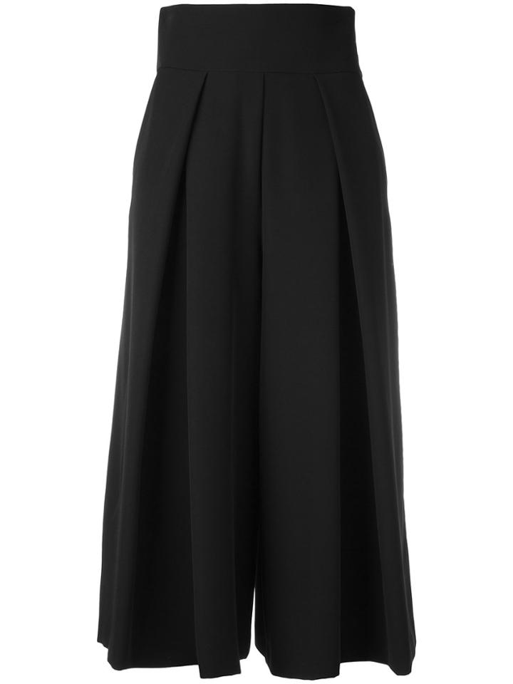 Milly Cropped Palazzo Pants - Black