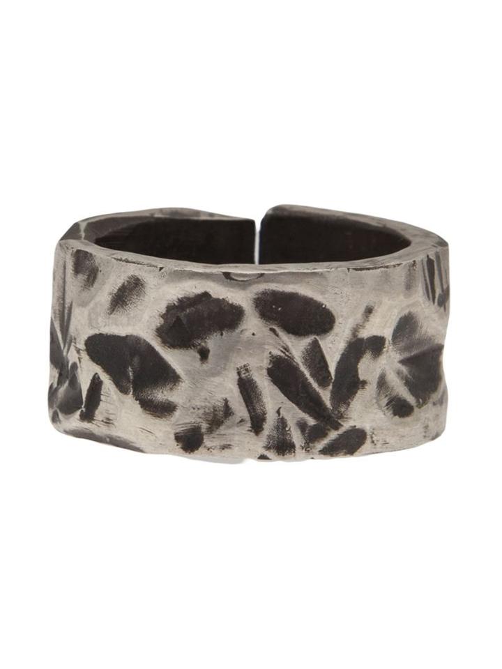 Henson Carved Split Ring, Adult Unisex, Size: M, Metallic, Metal Other