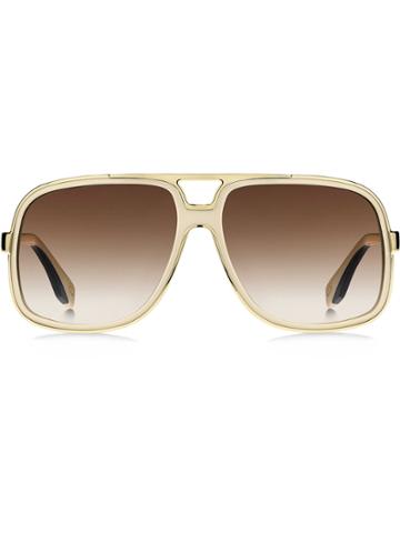 Marc Jacobs Eyewear Oversized Aviator Sunglasses - Metallic