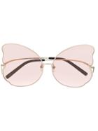 Linda Farrow Gallery Butterfly Sunglasses - Gold