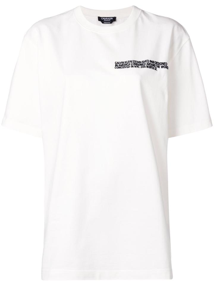 Calvin Klein 205w39nyc Embroidered Statement T-shirt - White