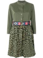 Bazar Deluxe Embroidered Leopard Print Shirt Dress - Green