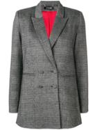 Styland Check Print Blazer - Black