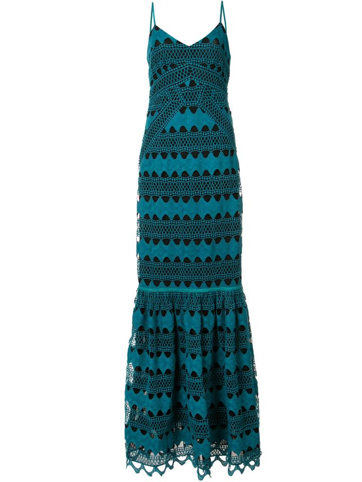Zac Zac Posen Sandra Crochet Gown - Green