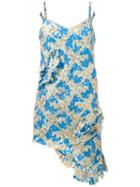 Marques'almeida - Lace Asymmetric Dress - Women - Silk/cotton/nylon/polyester - M, Blue, Silk/cotton/nylon/polyester