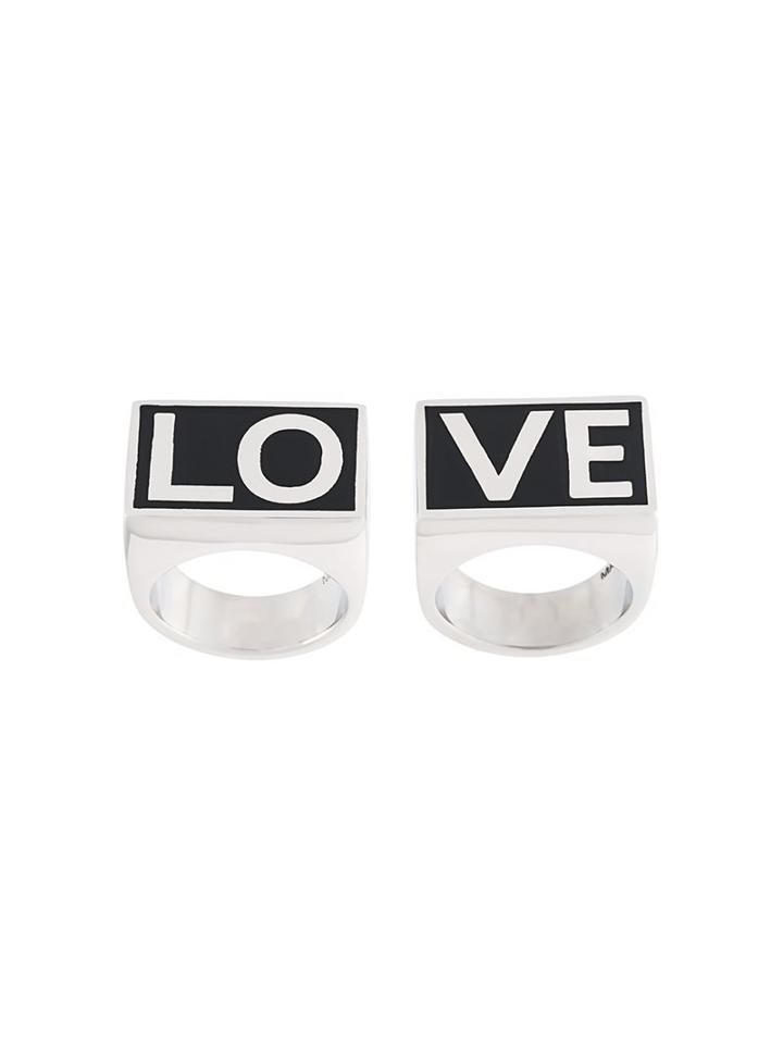 Givenchy Love Set Of Two Rings, Women's, Size: Large, Black