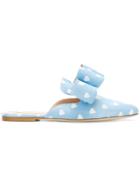 Polly Plume Crazy In Love Betty Bow Mules - Blue