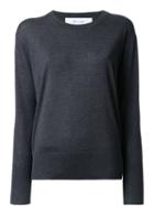 Le Ciel Bleu Crew Neck Jumper, Women's, Size: 36, Grey, Silk/cashmere
