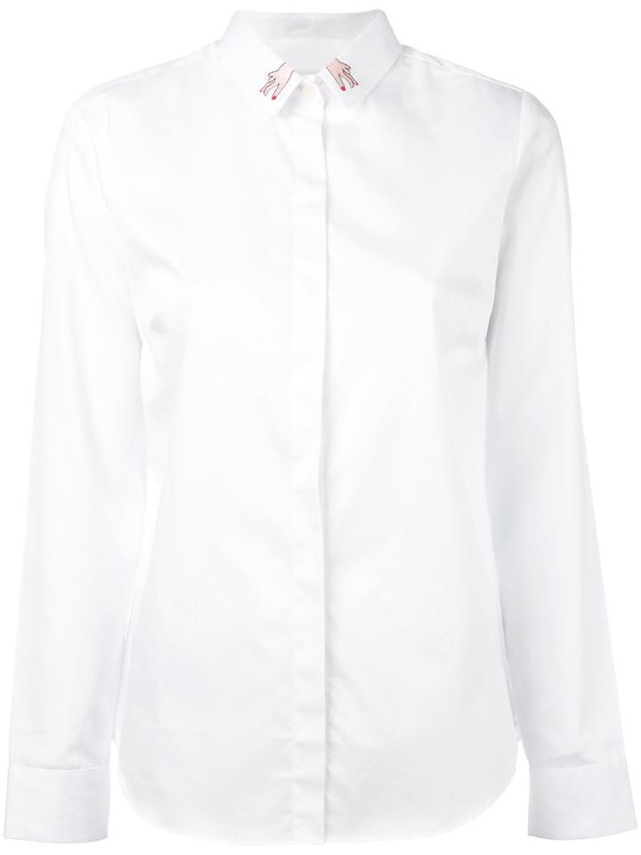Maison Labiche - Embroidered Hands Shirt - Women - Cotton - L, Women's, White, Cotton