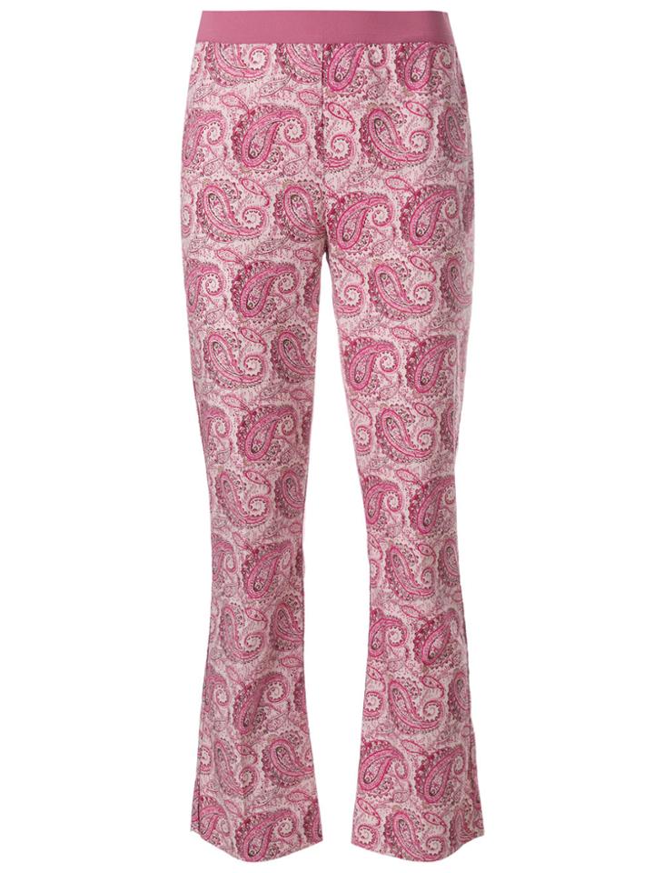 Twin-set Paisley Print Cropped Trousers - Pink & Purple