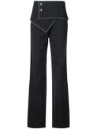 Derek Lam High-waisted Flare Trouser With Foldover Waist - Black