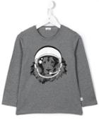 Il Gufo Lion Astronaut Print T-shirt, Toddler Boy's, Size: 3 Yrs, Grey