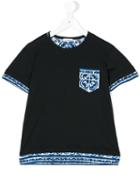 Dolce & Gabbana Kids - Majolica Print Pocket T-shirt - Kids - Cotton - 12 Yrs, Blue
